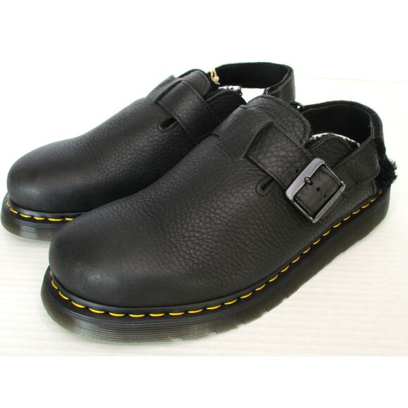 New Dr. MARTENS Men's Jorge II FL Faux Fur Lined Leather Mules Sz 12 EU 46 - Picture 1 of 12